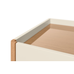 Comoda Aparador Albatroz Infinite 8 Gavetas com Tampo de Vidro Off White/Freijo