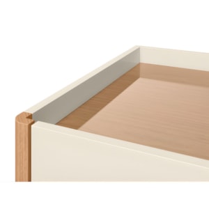 Comoda Aparador Albatroz Infinite 8 Gavetas com Tampo de Vidro Off White/Freijo