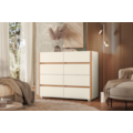 Comoda Aparador Albatroz Infinite 8 Gavetas com Tampo de Vidro Off White/Freijo-00786dc3-9960-49b2-bfac-0ffd1a33d52a