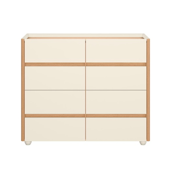 Comoda Aparador Albatroz Infinite 8 Gavetas com Tampo de Vidro Off White/Freijo-717a15d2-4149-4544-9ad1-bbd7501b2778