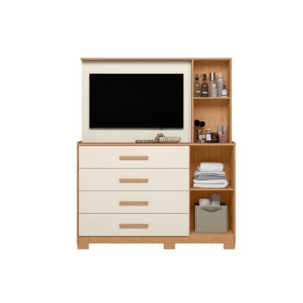 Comoda Ilhabela Albatroz 2 Portas 4 Gavetas com Painel de TV ate 43