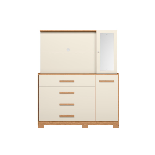 Comoda Ilhabela Albatroz 2 Portas 4 Gavetas com Painel de TV ate 43