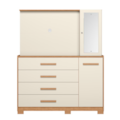 Comoda Ilhabela Albatroz 2 Portas 4 Gavetas com Painel de TV ate 43