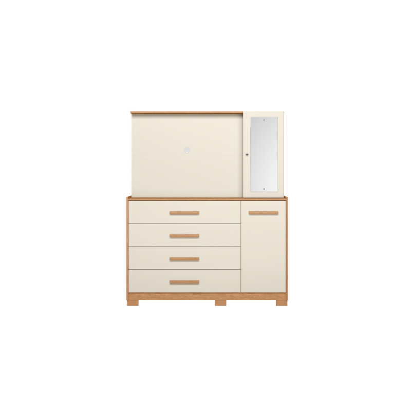 Comoda Ilhabela Albatroz 2 Portas 4 Gavetas com Painel de TV ate 43
