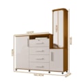 Comoda Lukaliam Copacabana 2022 4 Gavetas 2 Portas com Espelho Freijo/Off White-237faecb-05e4-47c9-9fba-dc1fc2268c42