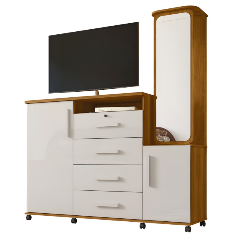 Comoda Lukaliam Copacabana 2022 4 Gavetas 2 Portas com Espelho Freijo/Off White-a165c545-8a48-4f79-b824-6d0b33cf3405