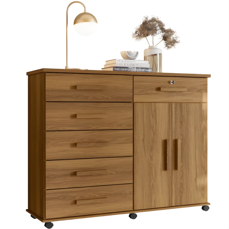 Comoda Lukaliam Platina 2022 6 Portas 2 Gavetas Freijo-dd922836-cfc0-444b-8cc9-9ab06d57b3c9