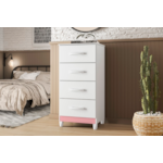 Comoda Mobi Albatroz 4 Gavetas Branco Fosco Liso/Biflex