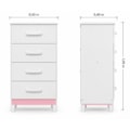 Comoda Mobi Albatroz 4 Gavetas Branco Fosco Liso/Biflex-6b3bdef7-207c-4877-9103-15b23e1e9d89