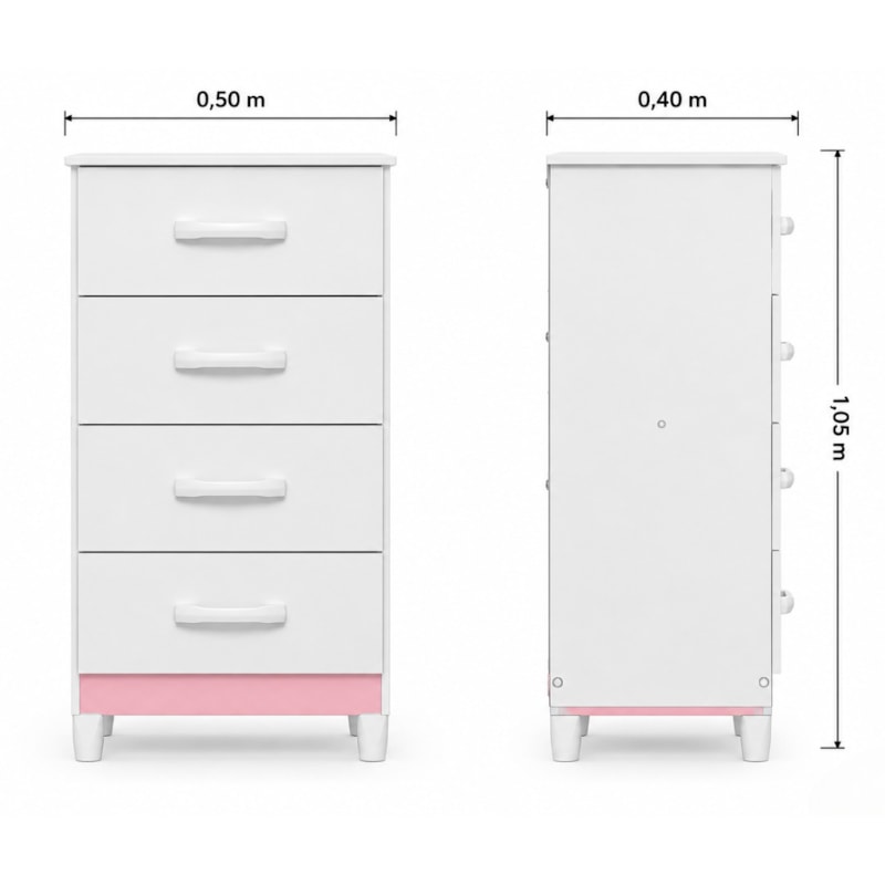 Comoda Mobi Albatroz 4 Gavetas Branco Fosco Liso/Biflex-df2e0afa-ff39-4b7b-ac73-9fa412ab0517