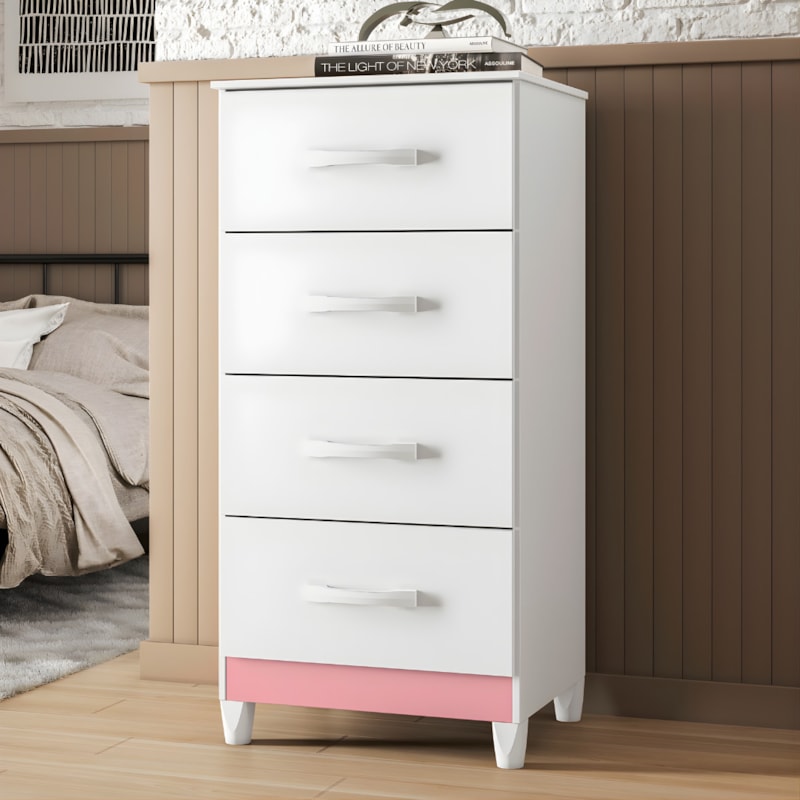 Comoda Mobi Albatroz 4 Gavetas Branco Fosco Liso/Biflex-faf0c673-1bee-4c5c-8f81-86e17c2848ae