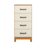 Comoda Mobi Albatroz 4 Gavetas Cinamo/Off White Interno Branco