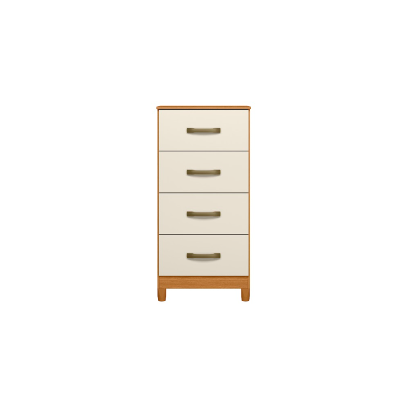 Comoda Mobi Albatroz 4 Gavetas Cinamo/Off White Interno Branco