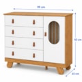 Cômoda Peroba Pingo New 1 Porta Tela Amêndoa e Branco Brilho 9610.112-1af65b24-6b8b-421d-b98d-45e8377d6777