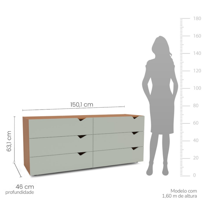 Cômoda Politorno Porto Freijó/Verde Oliva-c6497c7c-6063-4a5d-8fe5-b2ecbe4a44a8