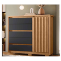 Comoda Sapateira Albatroz Duetto 1 Porta 5 Gavetas Nature/Titanium-0598ce1f-cd38-4dfe-bed5-8f999c02bf57