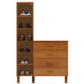 Comoda Sapateira Multiuso Serpil Casual 1 Porta 4 Gavetas com Espelho Cedro Acetinado-dd9510b4-0907-49ca-91fe-8f785119a9cb