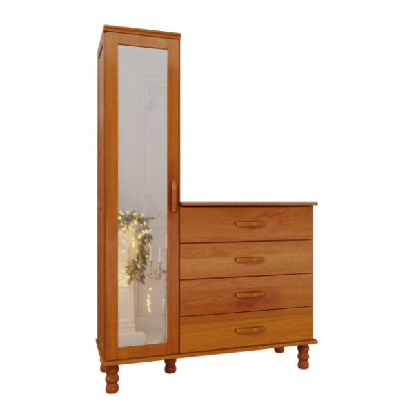 Comoda Sapateira Multiuso Serpil Casual 1 Porta 4 Gavetas com Espelho Cedro Acetinado-fe744d24-cace-4146-ba35-0a4608788c96
