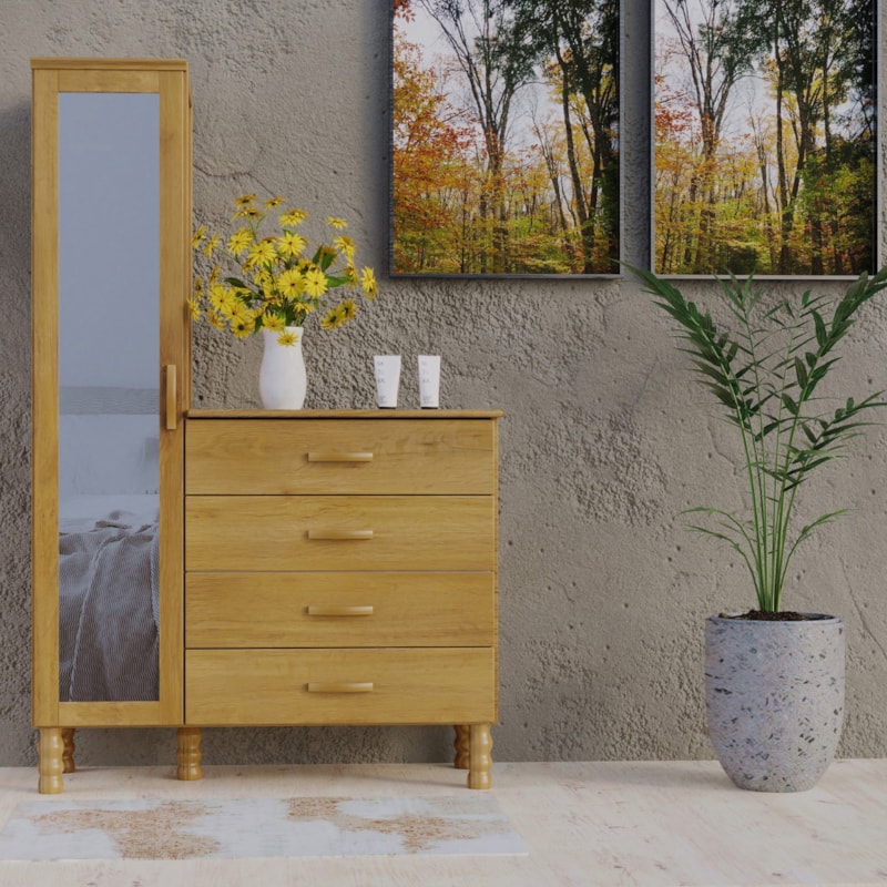 Comoda Sapateira Multiuso Serpil Entalhe 1 Porta 4 Gavetas com Espelho Imbuia Acetinado-ebe69a7e-3c32-4ce3-a515-3d13c41109c3