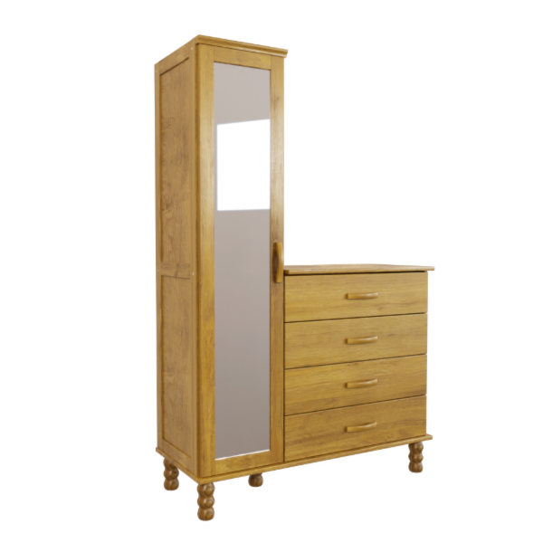 Comoda Sapateira Multiuso Serpil Entalhe 1 Porta 4 Gavetas com Espelho Imbuia Acetinado-e7be9c9e-6aef-4d37-8ca5-aeefd1d89ef8