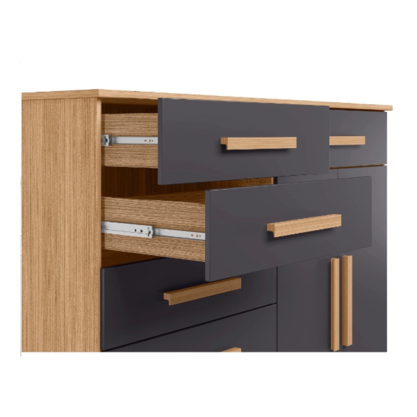 Comoda Verona Albatroz 2 Portas 8 Gavetas Nature/Titanium-73e0a767-c2eb-4aa1-a348-b683a4183ddb