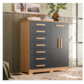 Comoda Verona Albatroz 2 Portas 8 Gavetas Nature/Titanium-fcf5303e-677e-4aa2-b883-104b994c7ef4