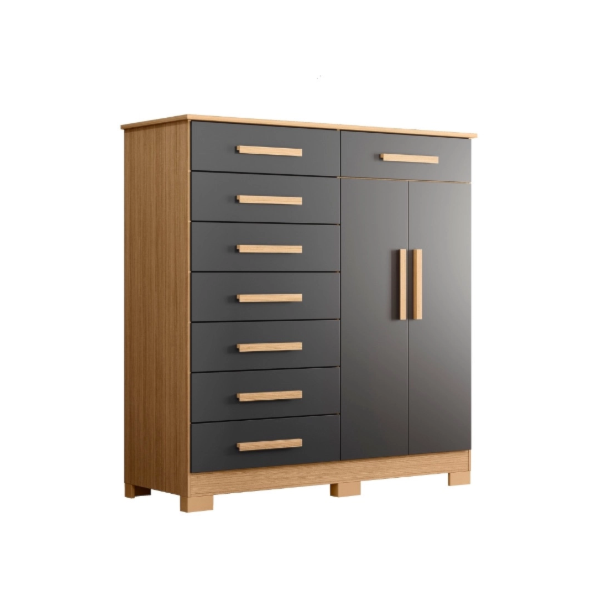 Comoda Verona Albatroz 2 Portas 8 Gavetas Nature/Titanium-bd8f5ca4-db1b-4869-bad3-a0f4bb17af54