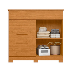 Comoda Xangai Albatroz 2 Portas 6 Gavetas Cinamomo