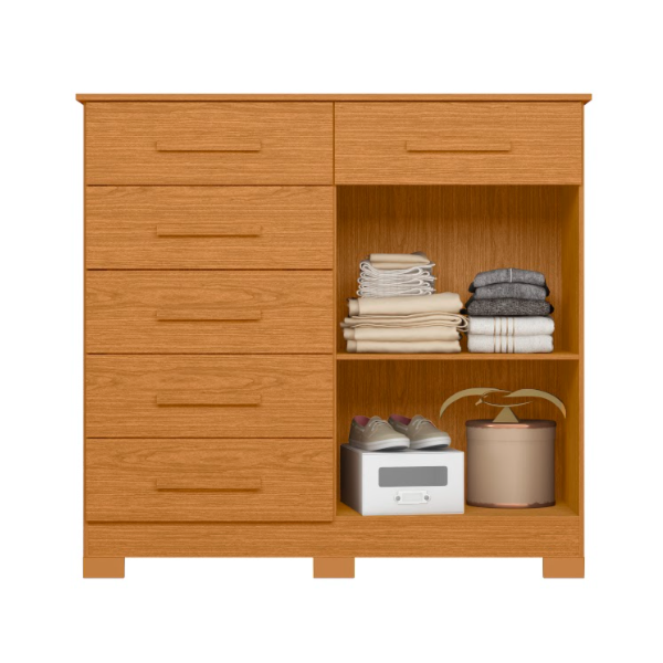 Comoda Xangai Albatroz 2 Portas 6 Gavetas Cinamomo-8fe0a384-6430-4e67-a9b8-f525146f32ba