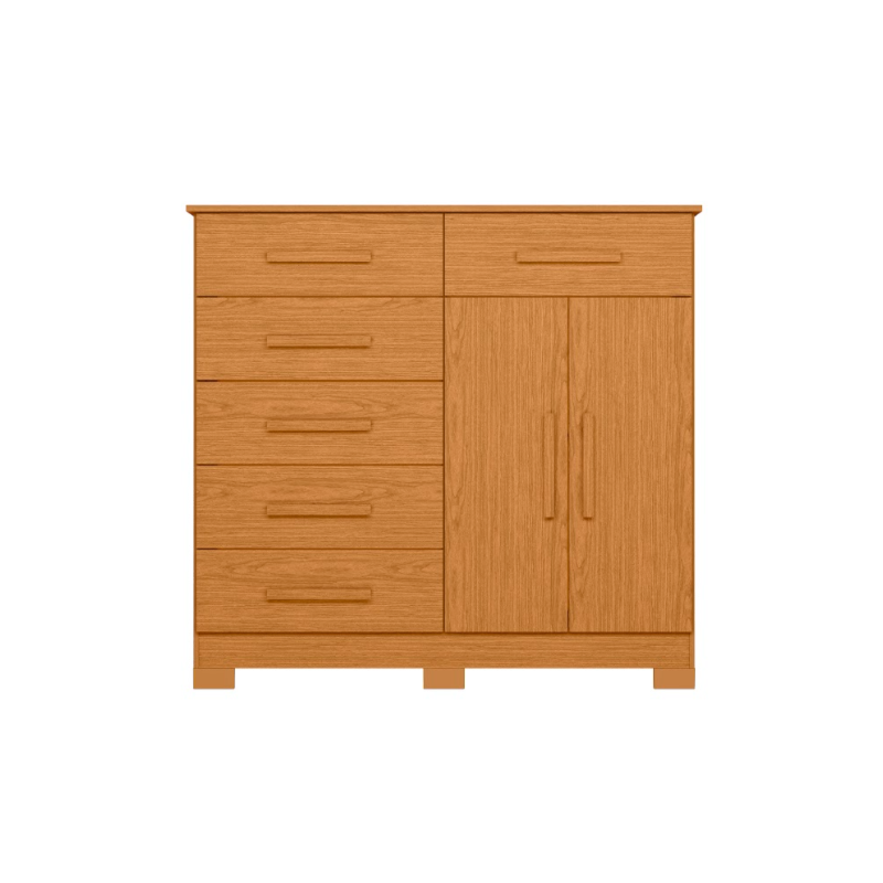 Comoda Xangai Albatroz 2 Portas 6 Gavetas Cinamomo
