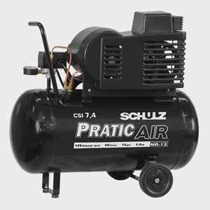 Compressor Schulz Ar Port Pist CSI7,4Praticair 50 I Motor Monof Aberto Ind Gaio Esq 1,5CV 127V