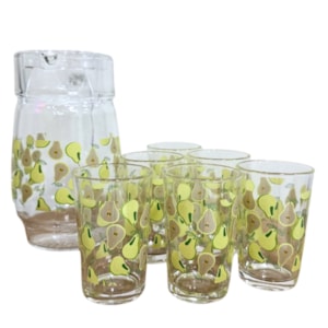 Conjunto De 7 Pecas Life Art Jarra Com 6 Copos 1,6LT Cores Diversas