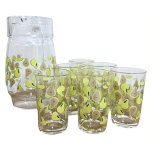 Conjunto De 7 Pecas Life Art Jarra Com 6 Copos 1,6LT Cores Diversas