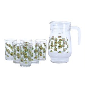 Conjunto De 7 Pecas Life Art Jarra Com 6 Copos 1,6LT Cores Diversas