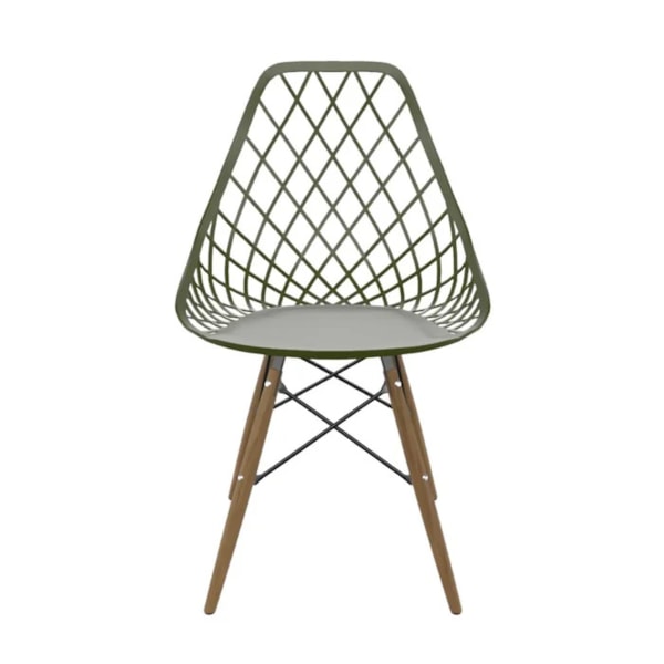 Conjunto Serbin Mesa Eames Redondo 90CM Vidro 4 Cadeiras Kayla PP Verde Militar-9d9638a8-cf9d-404f-8514-e2f25b1410b4