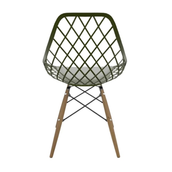 Conjunto Serbin Mesa Eames Redondo 90CM Vidro 4 Cadeiras Kayla PP Verde Militar-cc454486-77af-41d9-a327-7a5032b2b494