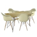 Conjunto Serbin Mesa Industria Retangular Tampo Amadeirado 120X90CM 4 Cadeiras Arm PP Fendi-40b6e005-8189-4571-a644-2e3ed7c3957b
