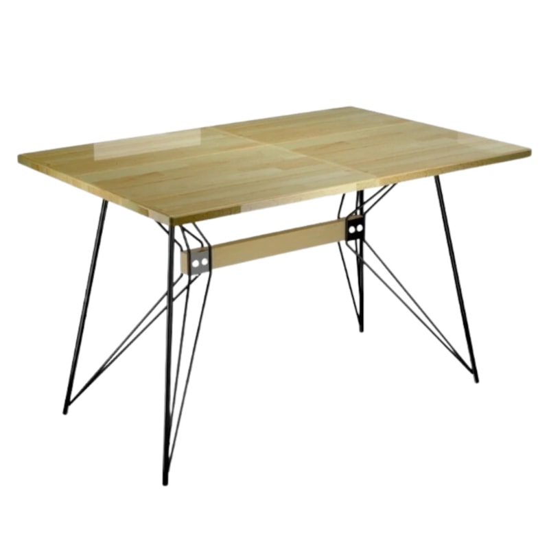 Conjunto Serbin Mesa Industria Retangular Tampo Amadeirado 120X90CM 4 Cadeiras Arm PP Fendi-70a77e3d-e074-4471-90fa-9426e8294385