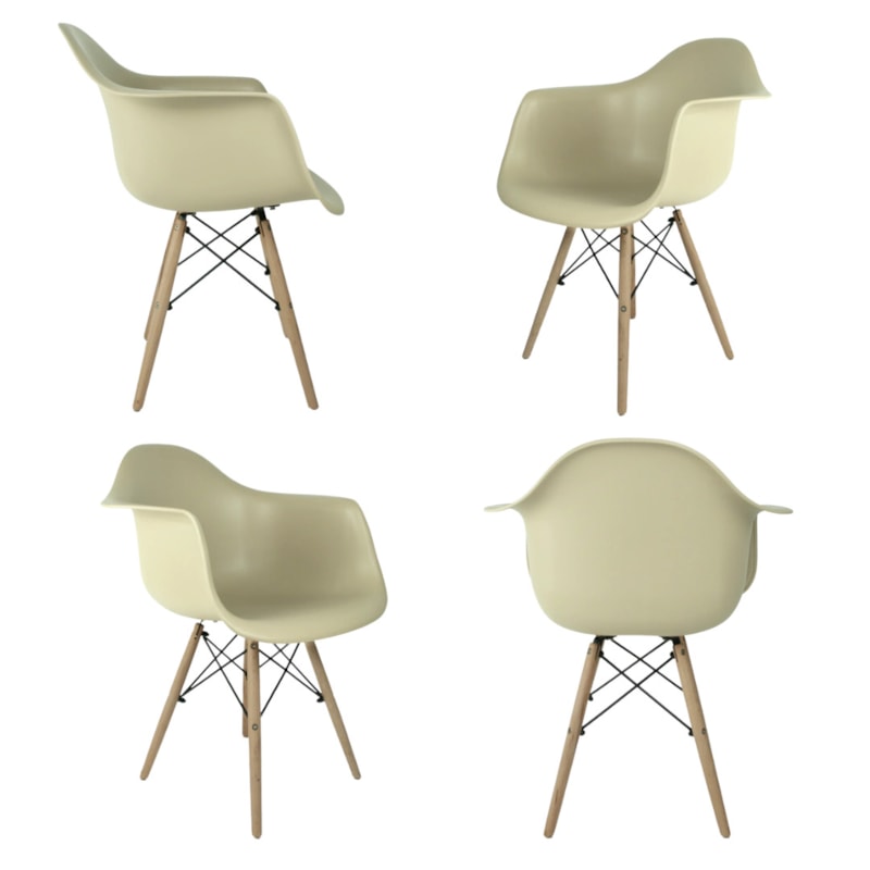 Conjunto Serbin Mesa Industria Retangular Tampo Amadeirado 120X90CM 4 Cadeiras Arm PP Fendi-db6642a4-3185-4839-8e50-5318c34bd3a6