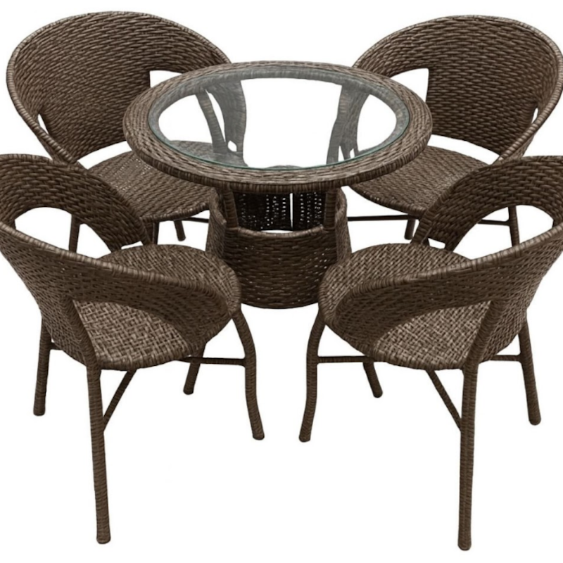 Conjunto Terraço Ideal Furniture Chocolate Escuro