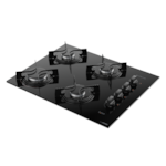 Cooktop Atlas com Mesa de Vidro 4 Bocas U TOP Preto