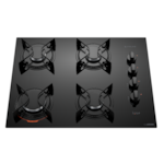 Cooktop Atlas com Mesa de Vidro 4 Bocas U TOP Preto