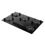 Cooktop Atlas com Mesa de Vidro 5 Bocas U TOP Preto