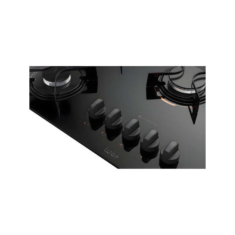 Cooktop Atlas com Mesa de Vidro 5 Bocas U TOP Preto-b604e50b-1194-4d65-be85-eda73ee9e216