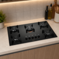 Cooktop Atlas com Mesa de Vidro 5 Bocas U TOP Preto-70c4f324-dfc2-4f62-a3e0-f2760f770a36