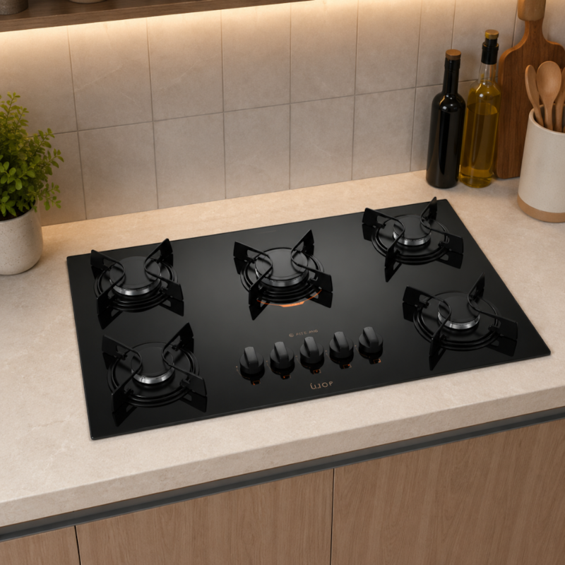 Cooktop Atlas com Mesa de Vidro 5 Bocas U TOP Preto-43863b09-b198-4514-b714-983f7b9d5d21
