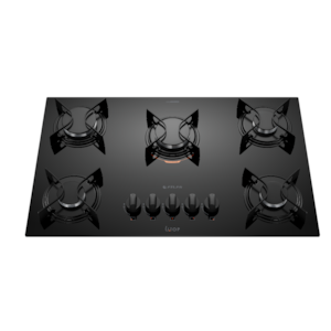 Cooktop Atlas com Mesa de Vidro 5 Bocas U TOP Preto