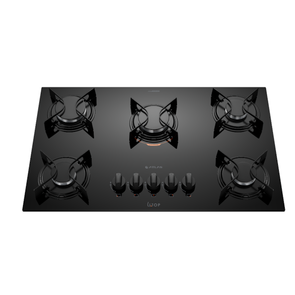 Cooktop Atlas com Mesa de Vidro 5 Bocas U TOP Preto-3e496dd5-8f9a-4320-83c9-8c9d978188c8