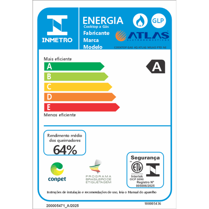 Cooktop Atlas Milão 4 Bocas Preto-fc12fdb2-91af-4e7d-98c6-d8230d546f1b