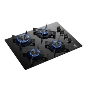 Cooktop Electrolux 4 Bocas Efficient Grade De Aco Fosco Bivolt KE4GR Preto